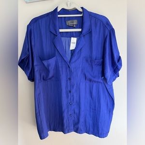 Anthropologie Classic Surf Shirt New with Tags Size XL Purple-Blue Button Up
